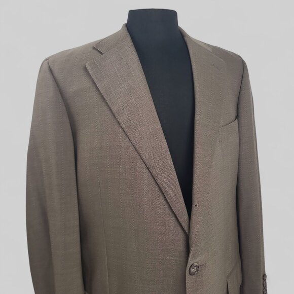Vintage Ermenegildo Zegna Super 100's Wool 3 Button Sport Coat Blazer 40R - Picture 2 of 13